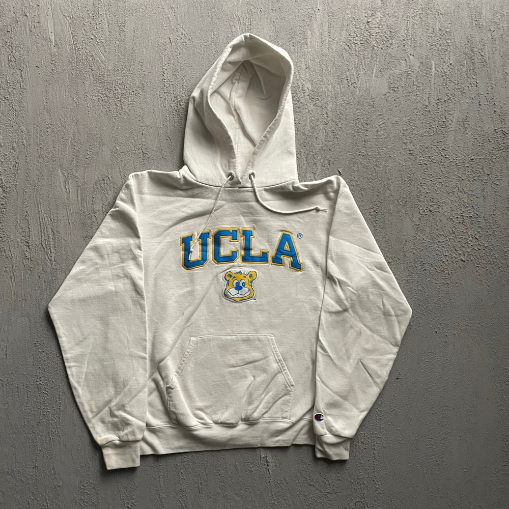 Champion UCLA Mascot Hoodie Men Medium White